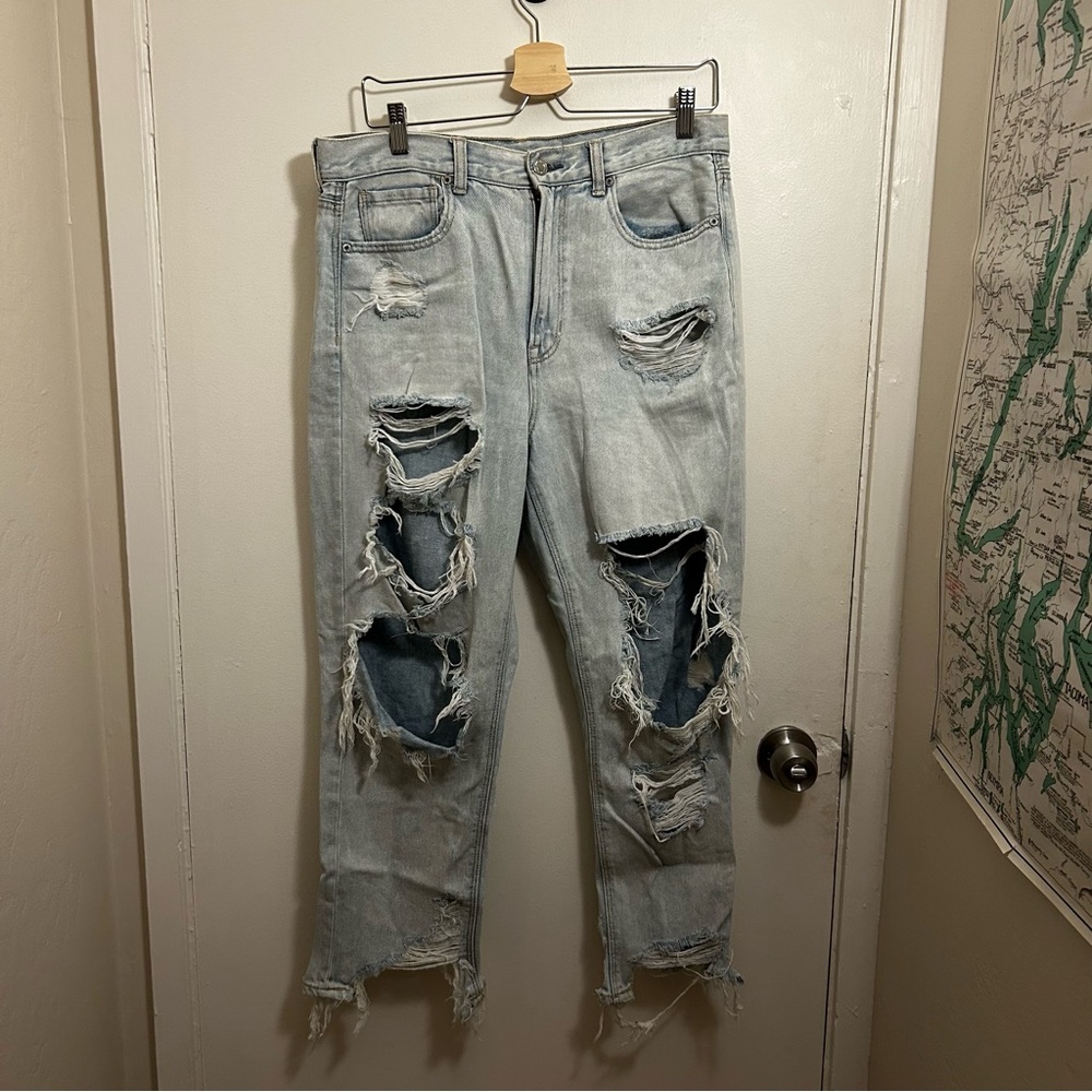 Distressed Light Blue Jeans